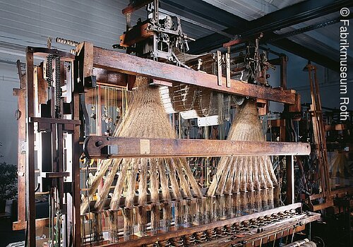 Eine Maschine aus Holz aus der leonischen Industrie