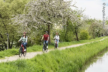 Radfahren in Neumarkt in der Oberpfalz, Ludwig Donau Main Kanal Bayern, Deutschland,