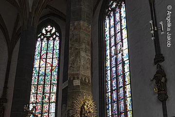 Buntglasfenster, Münster St. Johannes, Neumarkt in der Oberpfalz, Bayern, Deutschland,