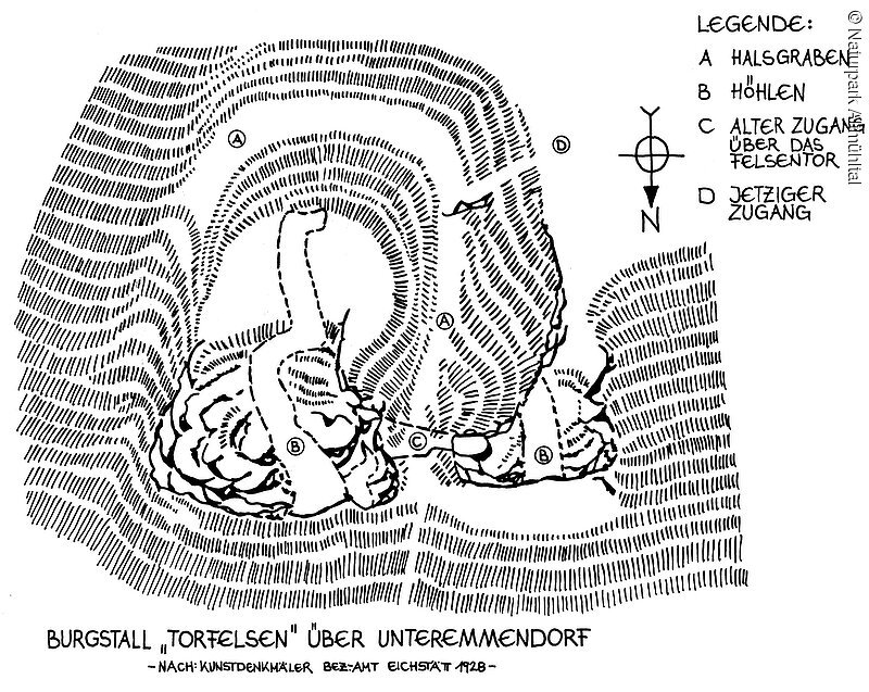 Burgstall "Torfelsen" über Unteremmendorf